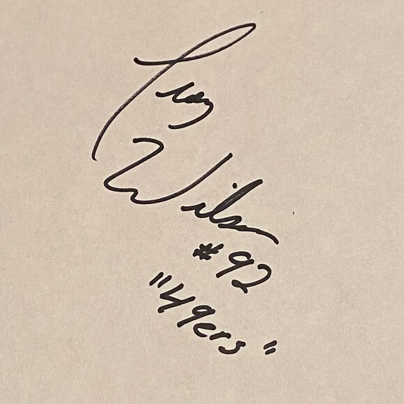 Troy Wilson #92 San Francisco 49ers Original Autograph - Picture 2 of 2